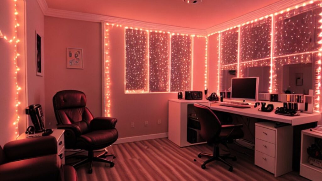 Baddie aesthetic room with Led Lights